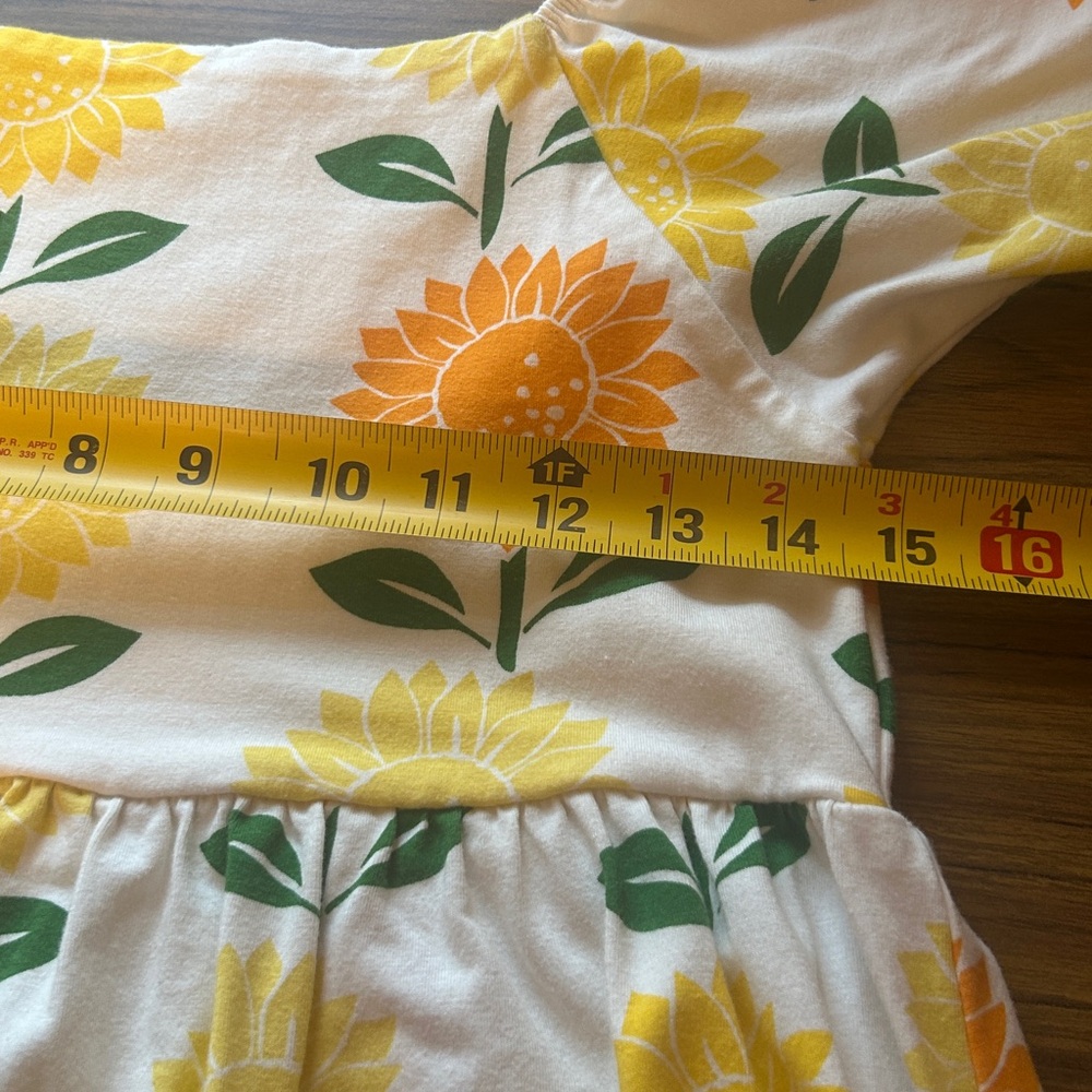 M+A‎ Lounge Sunflower Midi Dress Boho Cottagecore Puff Sleeve Summer Sundress S - Picture 8 of 9